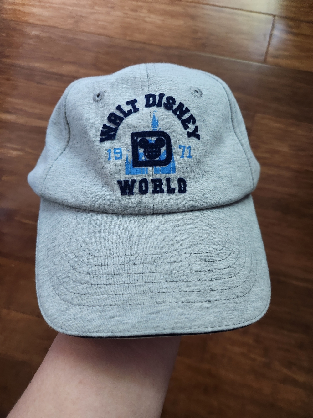 Walt Disney World Parks Authentic Adult Grey Logo Velcro Adjustable Baseball Cap